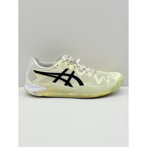 Size 8.5 ASICS Gel Resolution 8 Womens Tennis Sneaker Shoes White Black 1042A072